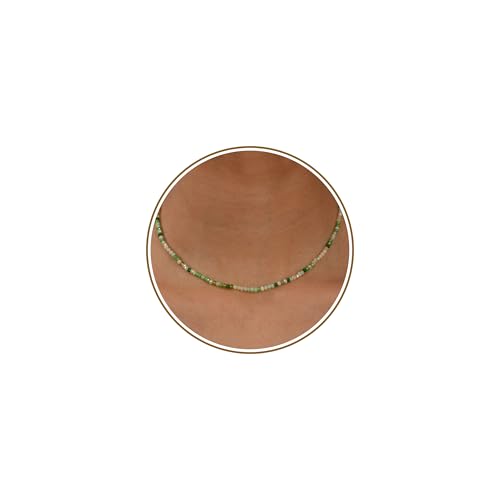 JSJOY Tiny Crystal Beaded Choker Necklaces for Women Colorful Beaded Necklace Dainty Choker Necklaces Simple Boho Jewelry Gifts for Teens Handmade Shining Bead Necklaces Gifts - color: Green