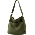 KALIDI Canvas Tote Bag Large Hobo Crossbody Shoulder Handbag Zipper Messenger Bag for Women or Men Casual College Work - color: Army Green