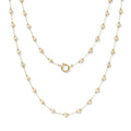 KissYan Long Necklaces for Women, 14K Gold Plated Beaded Gemstone Turquoise Boho Layered Choker, Natural Stone Handmade Sweater Fashion Jewelry Gifts - style: White Fossil Stone