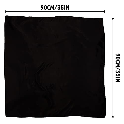 NZKNP Silk-Like Head Scarf - Women's Bandana Wraps - color: 13-black, size: 35"*35"