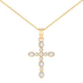 14K Gold Plated Cross Pendant Necklaces for Women Trendy, Dainty Choker CZ Cross Necklace Non Tarnish,Simple Tiny Cross Necklace for Jewelry Gifts - style: Bubble Gold