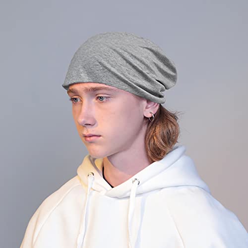 XYIYI Womens Chemo Headwear Hats Cotton Slouchy Beanie Cap Scarf - color: 2pcs Blue Grey-n