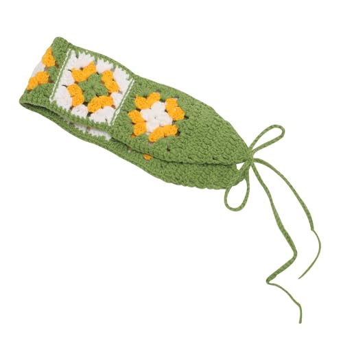 ZLYC Women Floral Headband Handmade Crochet Knit Vintage Hair Bands (Floral Green) - color: Floral Green