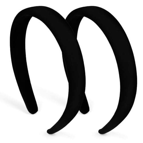 Huachi Headbands for Women Non Slip Trendy Headbands for Women’s Hair, Cute Headband for Girls, Black Velvet Head Bands Elastic Hair Bands for Womens Fashion Accessories for Women - color: Velvet Black