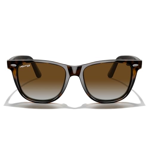 MERRY'S Classic Square Shape Polarized Sunglasses for Womens Mens Retro Designer UV400 Sun Glasses S6140 - color: Leopard Frame/Brown Gradient Lens