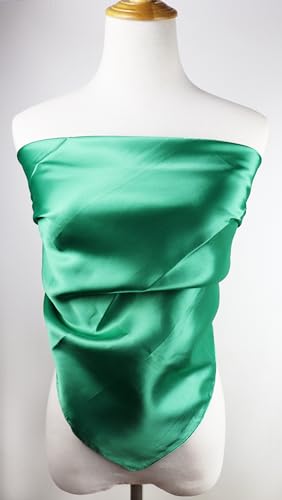 vabovin Satin Head Scarf for Women Solid Color, 35×35 in | Silk Feel Neckerchief, Hair Scarf, Fashion Bandana, Headscarf, Headband, Hair Wrap Sleeping, Daily Fashion Styling - color: 234 Turquoise Green