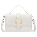 KKXIU Crossbody Bags for Women - Top Handle Purses for Lady, Leather Handbags Shoulder Clutch with Adjustable Shoulder Strap - color: B-white