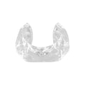 Acrylic Crystal-Cut Statement Cuff Bracelet | Bold Handmade Sculptural Jewelry | Diaphanus Brilliance Clear Wide Wrist Cuff | Satin Finish Lightweight Wrist Cuff