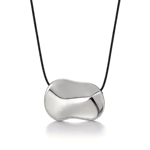 Frodete Statement Necklace for Women Chunky Gold Necklaces Long Pendant Necklace Boho Necklaces Gold Pendant Jewelry Cowboy Chic Style Cowgirl Outfit - color: silver statement necklace