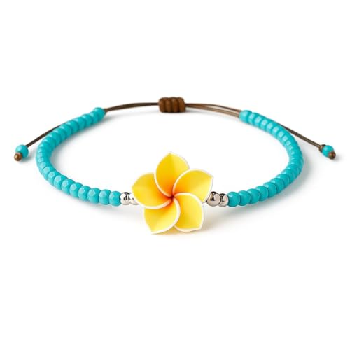 Anklets for Women, Handmade Colorful Beaded Adjustable Gemstone Anklet, Colorful Small Beads Hippie Foot Jewelry, Ankle Bracelet, Boho Style Waterproof, Gift Set with Box & Ribbon - color: Blue