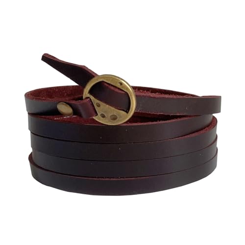 Rantanto Genuine Leather Wrap Bracelets Trendy Western Stackable Cuff Adjustable Boho Layered Bracelet Jewelry For Men Women - color: Coffee
