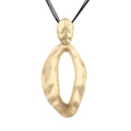 GelConnie Leather Necklace for Women Large Pendant Long Brown Necklace Circle Leather Choker Vintage Sweater Necklace Gold Chunky Boho Necklaces for Women - style: Big Gold Long Necklace
