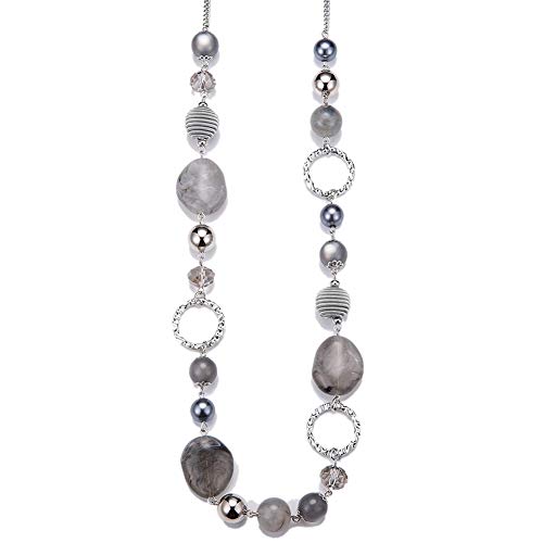 PEARL&CLUB Long Beaded Necklaces For Women - Sweater Chain Fashion Jewelry Necklace Gifts For Women - color: 23-Grey