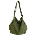 KlaOYer Canvas Messenger Bag Large Hobo Bag Crossbody Shoulder Bag Tote Bag with Pocket for Women and Men - color: Green 2