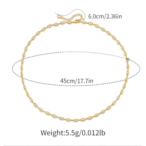 Beaded Choker Necklaces for Women 18k Gold Plated Dainty Gold Choker Necklaces for Women - style: Gold and Small Pearls