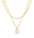 adoyi Dainty Heart Initial Necklaces 14K Gold Plated Layered Letter A-Z Pendant Necklace Stack Trendy Jewelry Birthday Valentines Gifts for Women Jewelry - color: Gold-Letter, style: Q