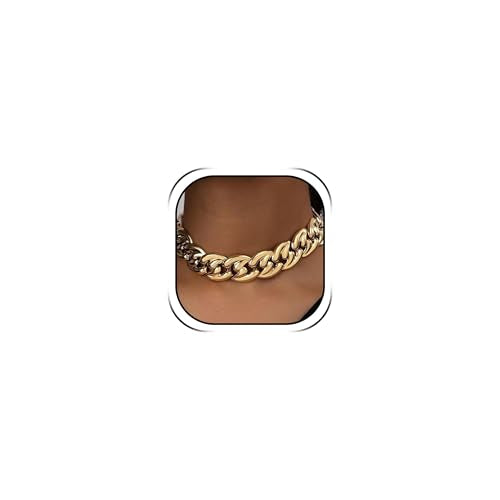 choice of all Chunky Gold Necklace Statement Necklace for Women Punk Chain Thick Gold Choker Jewelry Trendy Birthday Gifts - color: J:Chunky