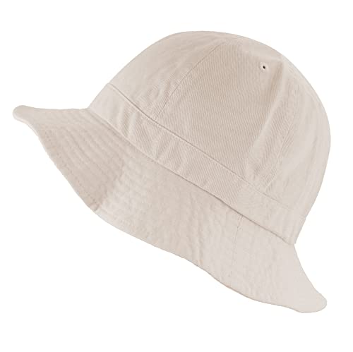 The Hat Depot Bucket Sun Hat 100% Cotton Long Brim and Deeper & Round Top Tennis Packable Summer Fashion Outdoor Hat - color: 1. Tennis - Putty, size: Large-X-Large