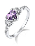 Custom4U Personalized 1-4 Birthstone Rings for Women Promise Rings for Her Sterling Silver Mothers Ring Customized Cubic Zirconia Stones Wedding/Valentine's Day/Mother's Day Jewelry Gift for Mom Wife - color: D-celtic Knot-silver