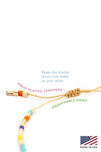 NAZ COLLECTION – Dainty Seed Bead Bracelet, Handmade Multicolor Bohemian Stackable Beaded Bracelets, Colorful Beach Surfer Boho Bracelets, Adjustable Charm String, Summer Jewelry for Women, ADULT Bracelets - color: Rainbow