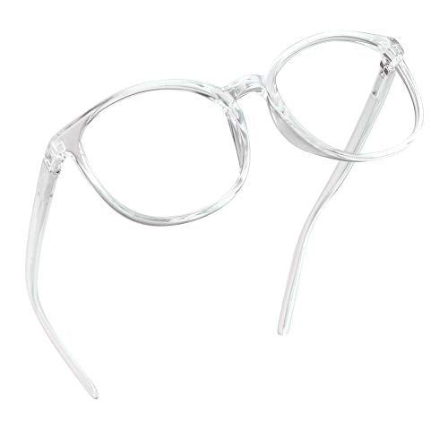 LifeArt Round Blue Light Blocking Glasses, Computer Glasses, Gaming Glasses, TV Glasses for Women Men (Clear, No Magnification) - color: 02_days_clear, size: +0.00(No Magnification)