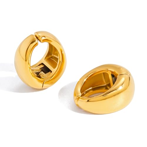 Ear Cuffs Non Piercing - Chunky Gold Ear Cuff Clip on Cartilage Earrings Non Tarnish Fake Earrings No Pierced Fashion Accessories Trendy Gold Jewelry Gifts - style: Gold-Small