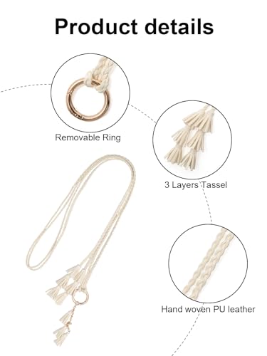 TeeYee Women Girls Multi Colors Braided Waist Tie Belt/Rope/Chain with Tassel Fringe Wrap Cloth Belts for Ladies Dress Pants - color: 286beige
