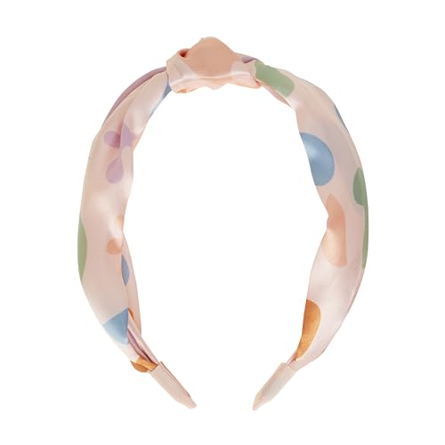 Goody X Sophia Yeshi Ouchless Hold Knotted Headband, Satin-Wrapped Headbands for Women & Men, Gentle Hold, Wide Headband with Beautiful Bold Print