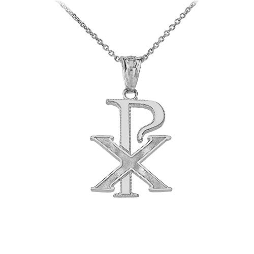 Religious Jewelry 925 Sterling Silver Chi Rho PX XP Christogram Symbol Pendant Necklace