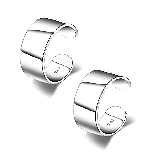 CHIC & ARTSY 925 Sterling Silver Ear Cuffs for Women, Non Piercing Clip On Cartilage Cuffs, Adjustable Fake Conch & Helix Earrings, Gold Plated & Oxidized Various Styles - color: ear cuff #11