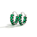 Colorful Hoop Earrings, Sparkly Crystal Cubic Zirconia Hoop Earrings for Women Hypoallergenic Small Hoop Earrings for Birthday Jewelry - color: Green