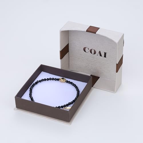 COAI Evil Eye Anklet for Women, Summer Waterproof Anklet for Women Lapis Lazuli Moonstone Black Tourmaline Ankle Bracelet - style: Black Tourmaline