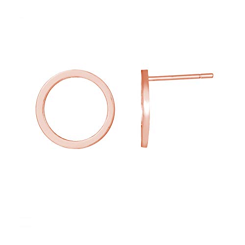 Gold Circle Earrings for Women Circle Stud Earrings Simple Tiny Triangle Square Bar Stud Earrings Trendy Jewelry Gifts - color: A3：rose gold circle earrings