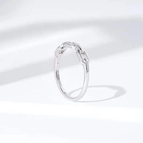 Amazon Essentials Plated Sterling Silver Chain Link Accent Ring - color: Rhodium, size: 8
