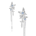 Stylish long tassel earrings Elegant butterfly pendant earrings for women (M2935-1)