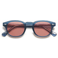 SOJOS Retro Small Round Sunglasses for Men Women Trendy Circle Style UV400 Lenses Unisex Sun Glasses SJ2251 - color: Navy Blue/Light Red