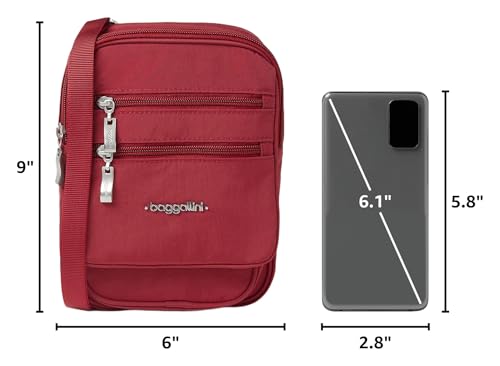 Baggallini Journey Crossbody Bags for Women 9x6 Small Lightweight Travel Handbag W/RFID - color: Apple