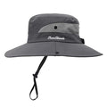 Womens Summer Sun Hat Beach Hat Wide Brim Outdoor UV Protection Hat Foldable Cool Mesh Ponytail Bucket Hat - color: Grey