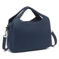 KOGTLA Medium Genuine Leather Purses for Women with Detachable Satchel Strap, Ladies Soft Handbags, Tote Hobo Bags - color: Blue