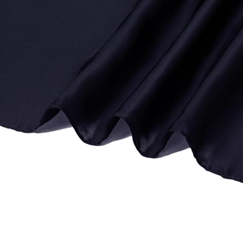 RIIQIICHY 35 Inch Head Scarf for Women Hair Scarf Like Silk Scarf Square Scarf Bandanas for Women - color: Navy