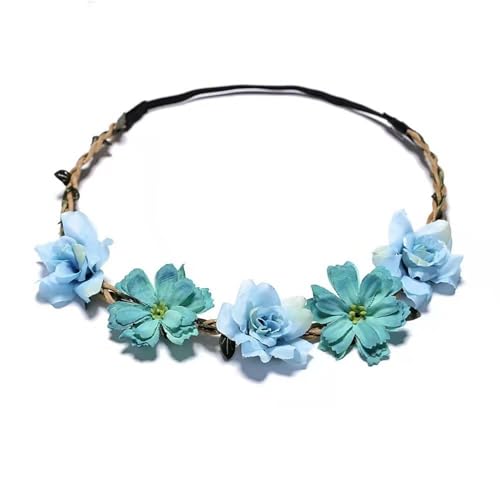 4 Pack Bohemian Flower Crowns - Adjustable Floral Headbands for Women, Bridesmaids Accessories with Silk Flowers for Weddings & Festivals