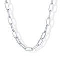 PAVOI 14K Gold Plated Chunky Chain Choker Necklaces for Women | Gold Statement Graduated Link Chain Necklace | Bold Oval Link Barbell Links Paperclip Chains - style: Paperclip