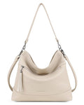MASINTOR Hobo Crossbody Bags for Women, 2 in 1 Convertible Leather Crossbody Purse Handbags Shoulder Bags with Tassel - color: Apricot