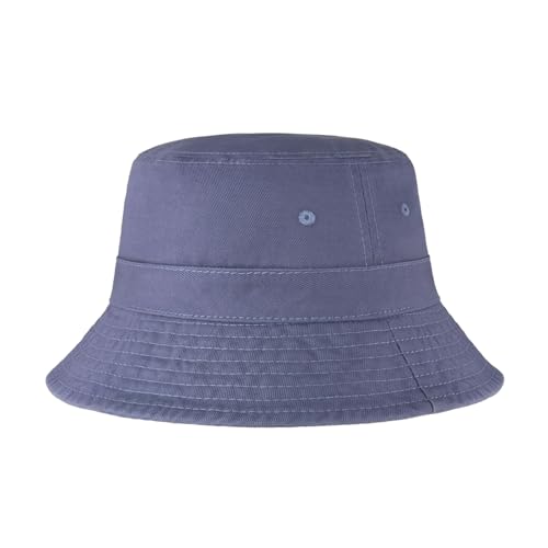 Hot Summer Bucket Hat - Trendy Cotton Sun Hat for Beach, Golf, Fishing - Fun Outdoor Vacation Boonie for Men and Women - color: Blueberry