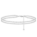 MIDEEO Gold/Silver Ankle Bracelets for Women,14K Gold Anklets for Women Waterproof Cuban Link Heart Beads Herringbone Rhinestone Anklets Set Layered Anklet Bracelets for Women Gold Jewelry Gift - style: 2 Layers Anklet E-Sliver