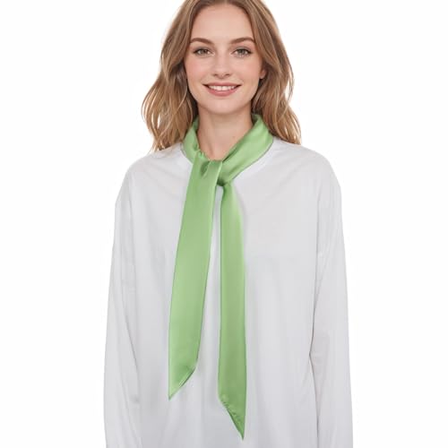 RIIQIICHY 35 Inch Head Scarf for Women Hair Scarf Like Silk Scarf Square Scarf Bandanas for Women - color: Light Geen