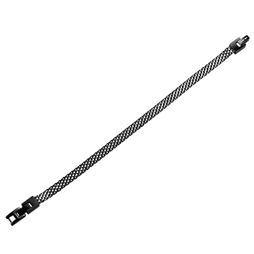 Geoffrey Beene Stainless Steel 6mm Italian Mesh Link Bracelet 8.5Inches - color: Black