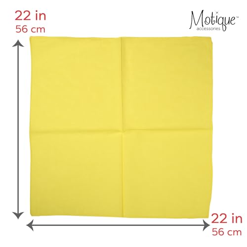 Motique Accessories Solid Color Bandana - Set of 6 Bandannas - color: Bright Yellow