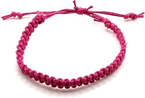 Hemp Bracelet Adjustable - color: Hot Pink