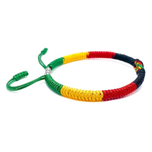 LAMIBEE Infinity Country Pride, Country Flag Code Bracelet, Protection and Lucky Sufer String Bracelet, Tibetan Wrist Wrap Bracelet, Boho Style Rope Bracelet for Women, Men, String Thread Bracelets - style: Africa Pride